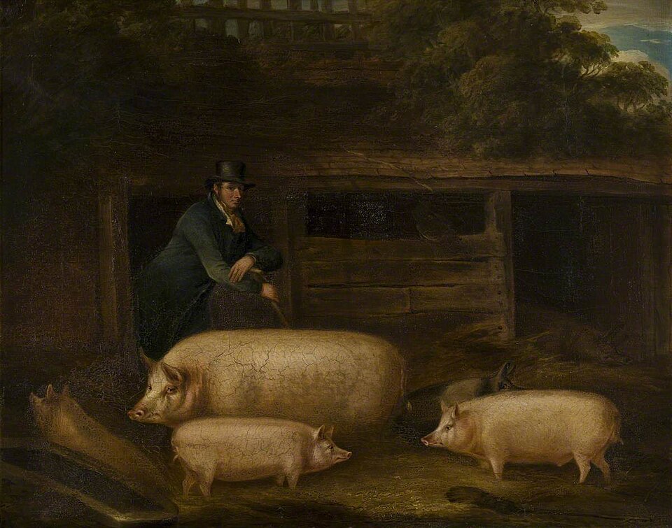 Harry Green, pigman, with the appropriations. Every barrel begins as pork.