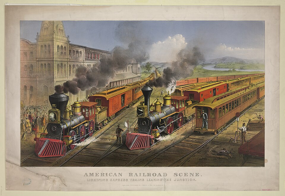 The lightning express, departing on schedule, no advisories on file. Neither the trains nor the schedule survived.